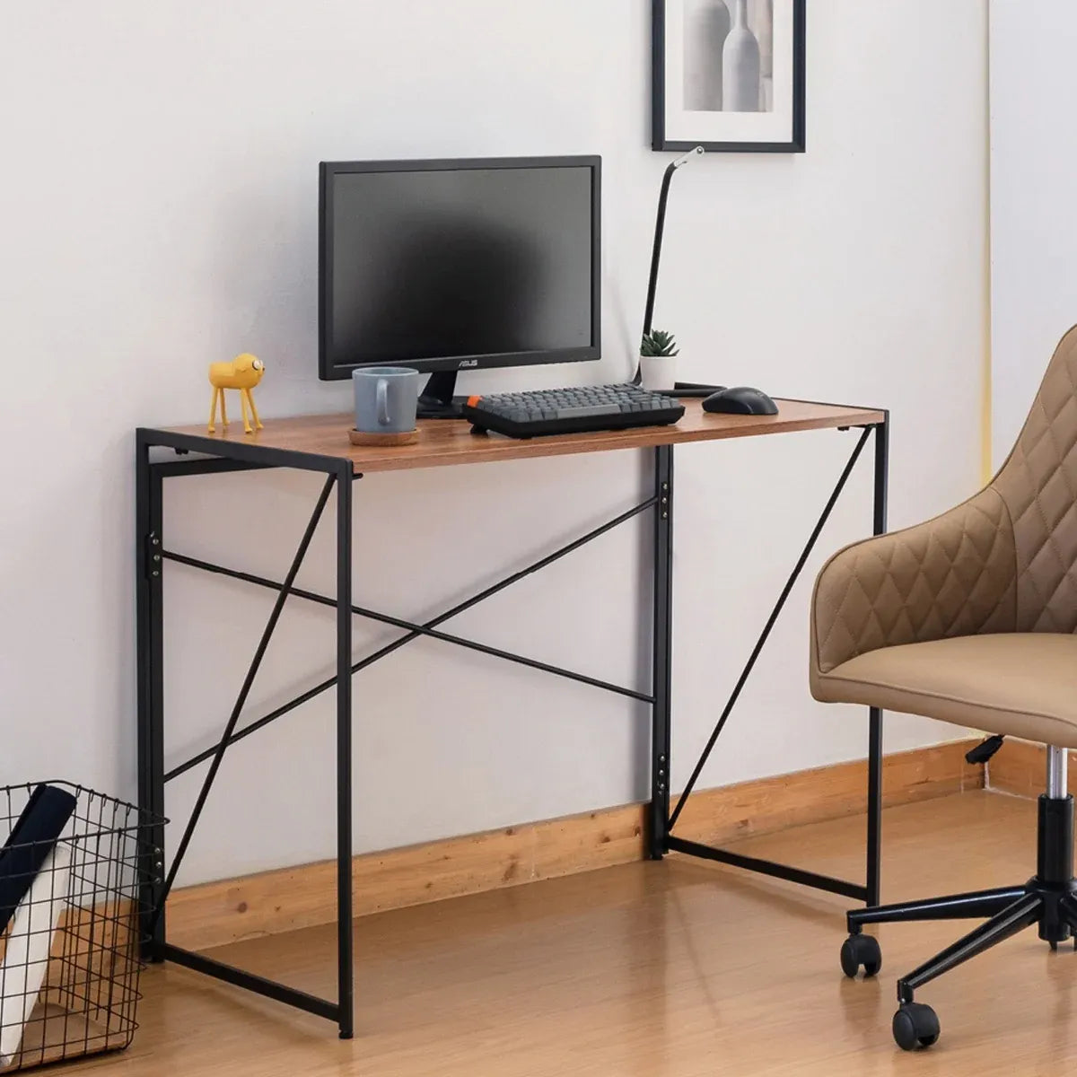 Foldable Computer Desk Portable Stable Space Saving Non-Slip Feet