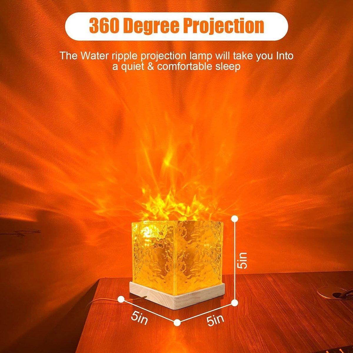 Water Ripple Atmosphere Lamp Square Table Lamp For Bedroom Bed Head Lighting