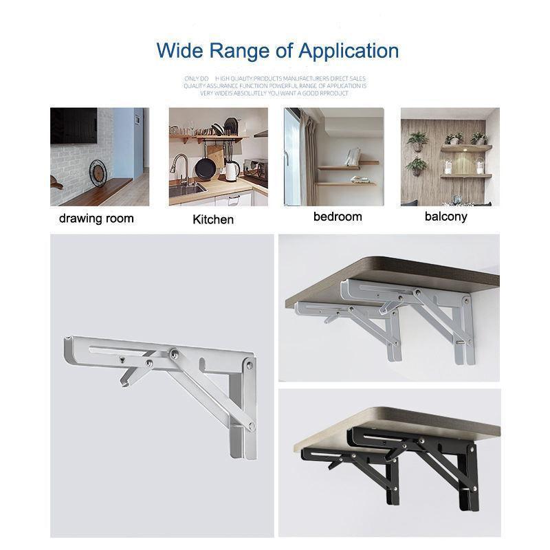 Traderight Table Bracket Folding Stainless Steel 150KG Wall Shelf Bench 2PCS - White 20in