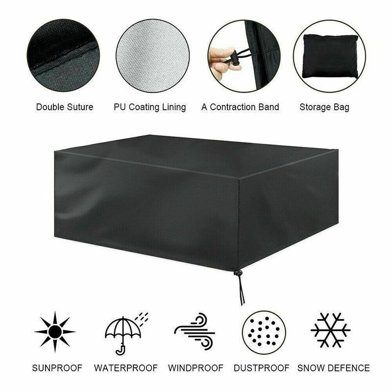 Waterproof Outdoor Furniture Cover Garden Patio Rain Uv Table Protector Chair - 126*126*74