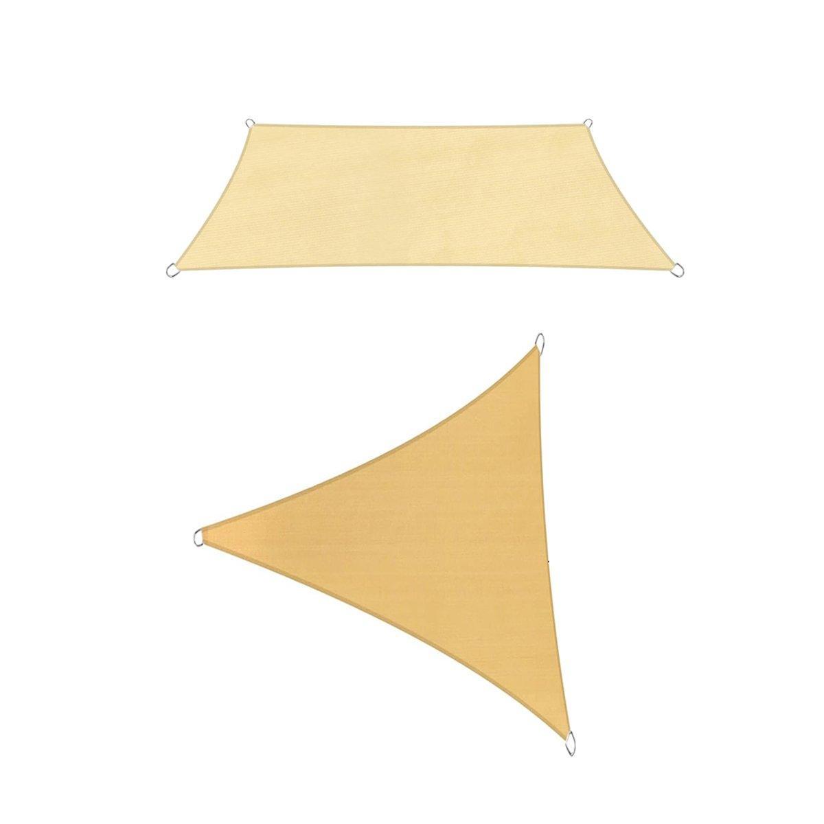 Outdoor Breathable Shade Sail Canopy Triangle Square Patio Garden Sun Shade - 2*4m(Rectangular)