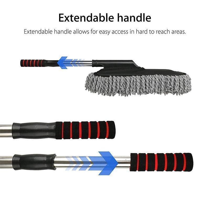 Car Wash Duster Brush Microfiber Telescopic Cleaning Tool for Vehicle Detailing