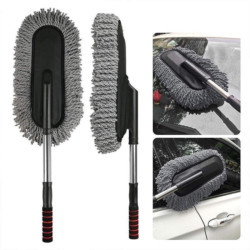 Car Wash Duster Brush Microfiber Telescopic Cleaning Tool for Vehicle Detailing