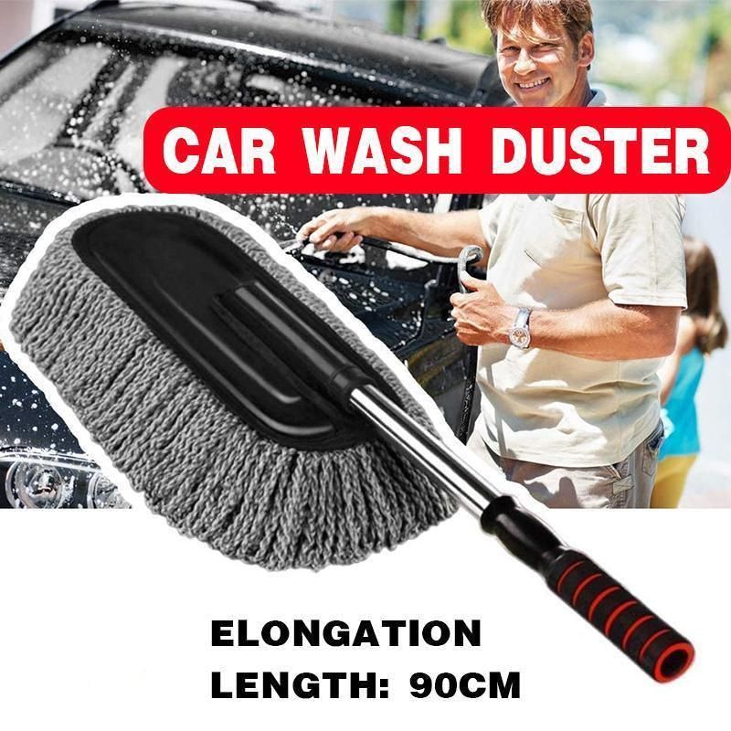Car Wash Duster Brush Microfiber Telescopic Cleaning Tool for Vehicle Detailing