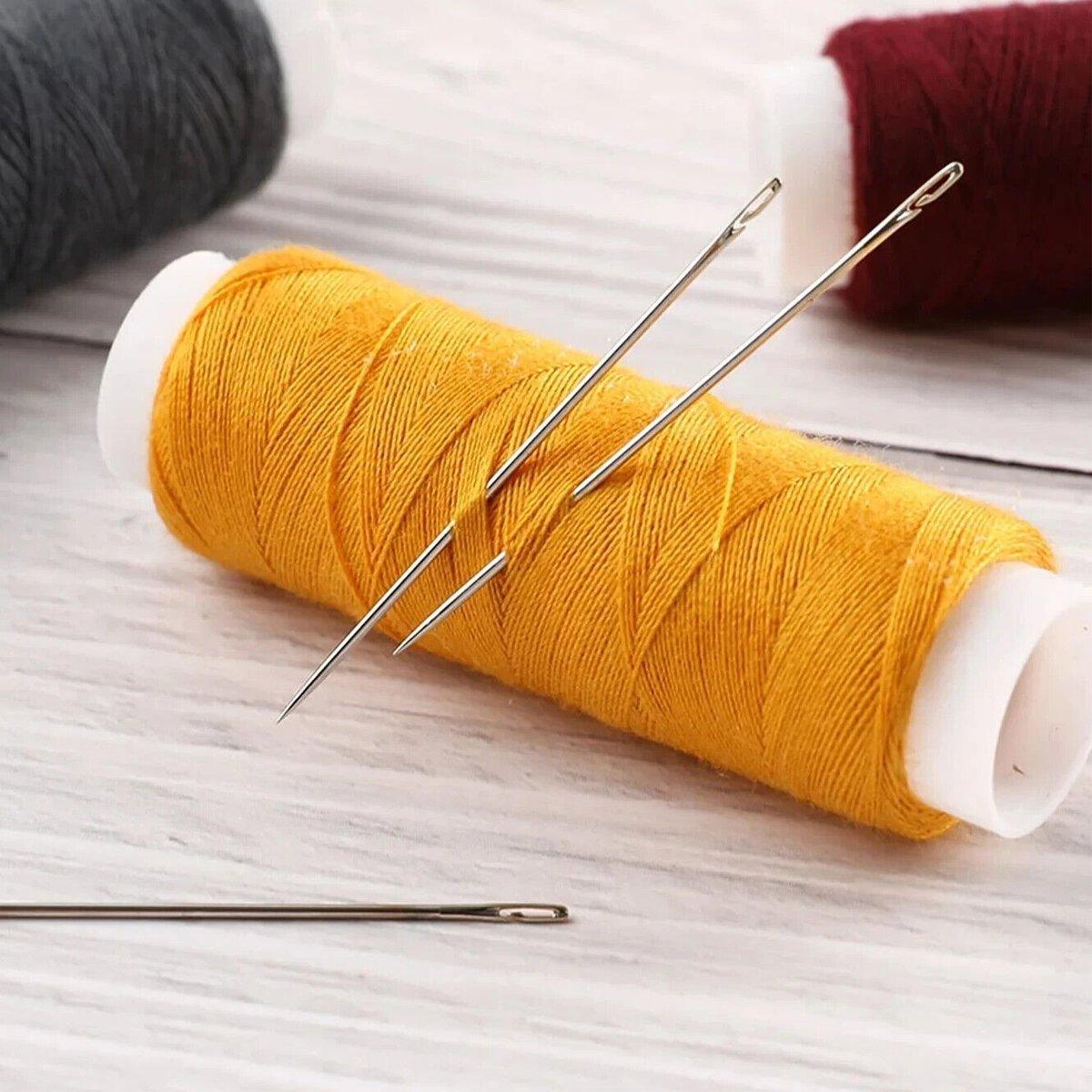 12PCS Easy Self Threading Hand Sewing Needles Assorted Sizes for DIY Stitching