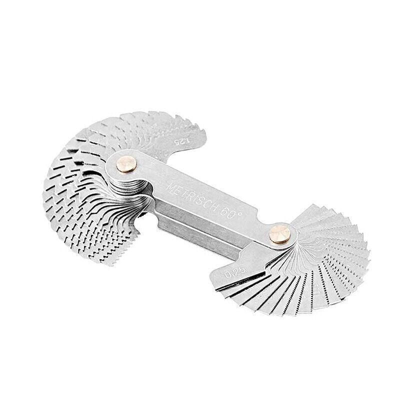 52 Blades Screw Gauge Thread Pitch Gage 60�� Metric 55�� Whit Worth Lock Up Device