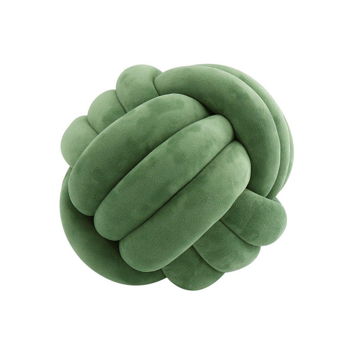 Three-Strand Braided Round Pillow Sofa Cushion Decorative Pillow for Living Room - Cream White