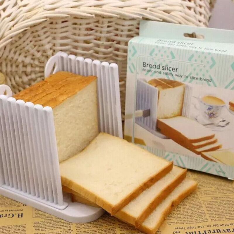Bread Slicer Cutting Guide for Toast Sandwich with Adjustable Thickness Foldable