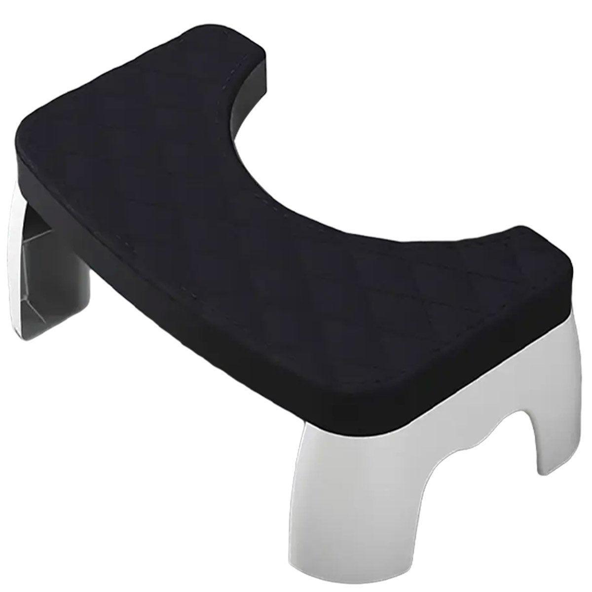 Toilet Stool Anti-Slip Bathroom Footstool for Home Use with Stable Support Design - Black