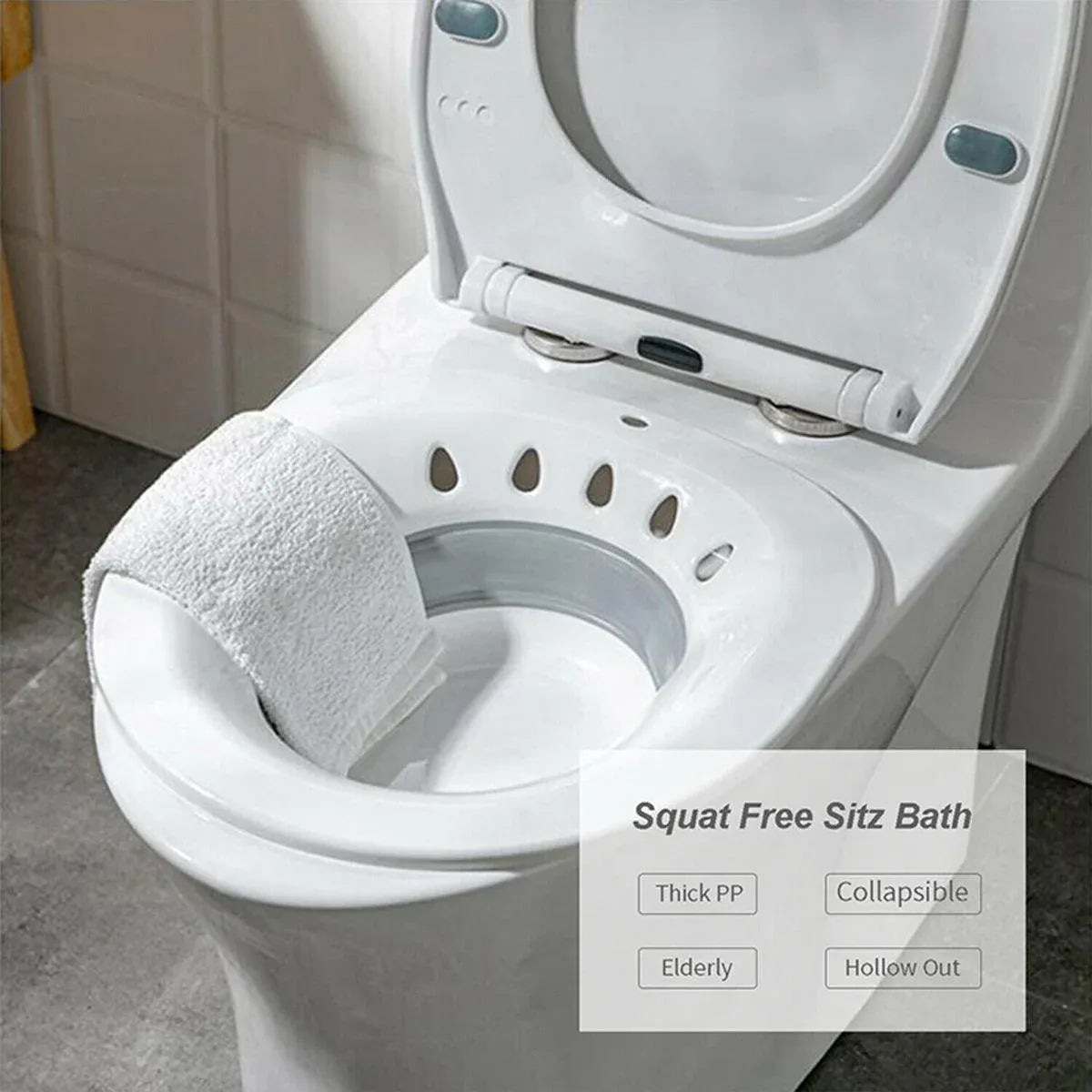Foldable Toilet Sitz Bath Basin for Personal Hygiene and Daily Cleaning Use