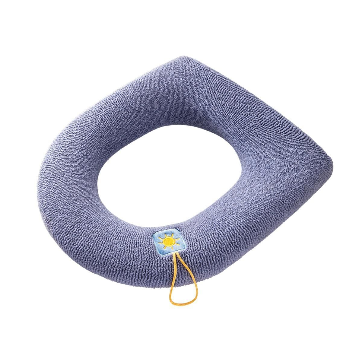 Soft Toilet Seat Bathroom Washable Warmer Cushion Mat Cover Pad Hook New Lid Au - Blue
