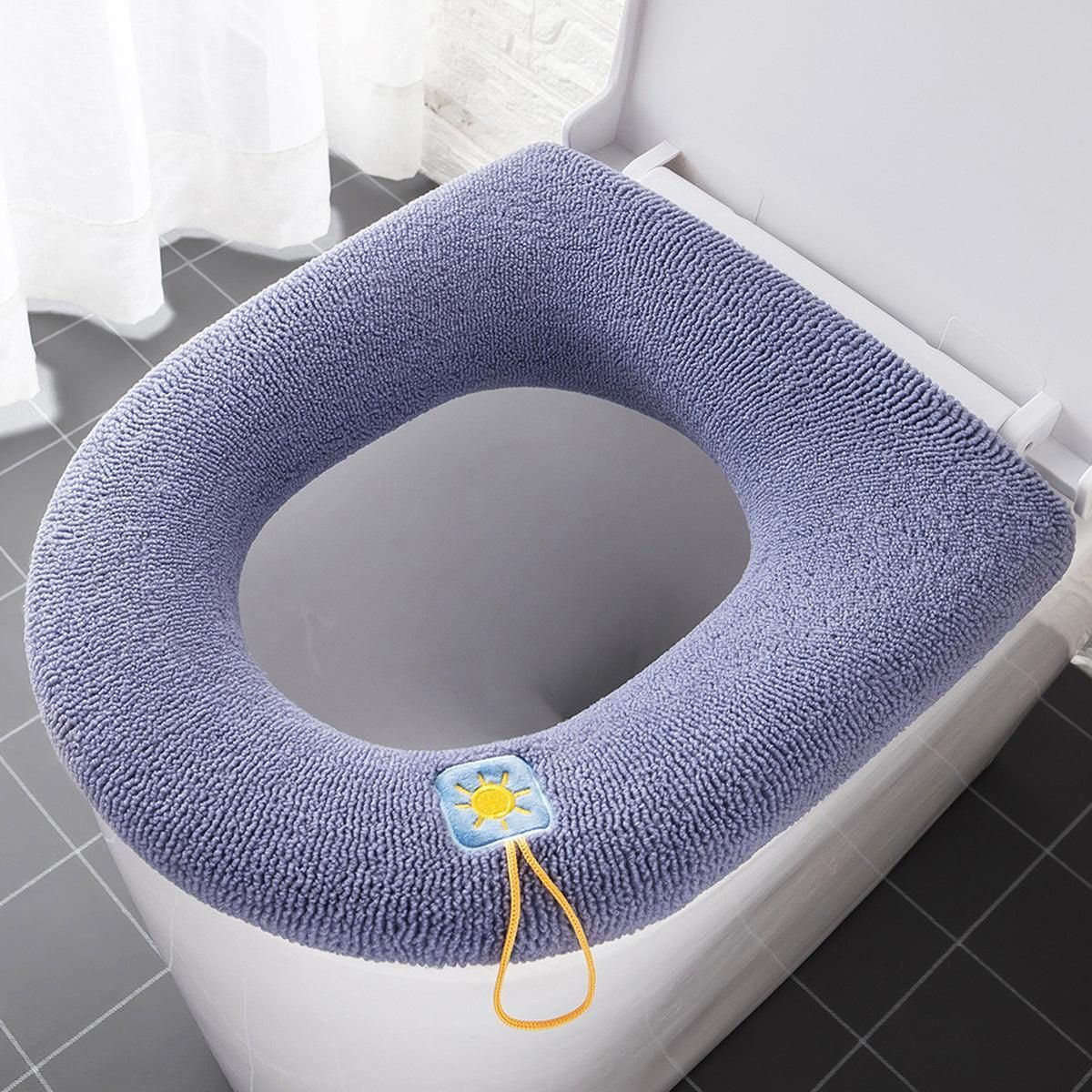 Soft Toilet Seat Bathroom Washable Warmer Cushion Mat Cover Pad Hook New Lid Au - Grey