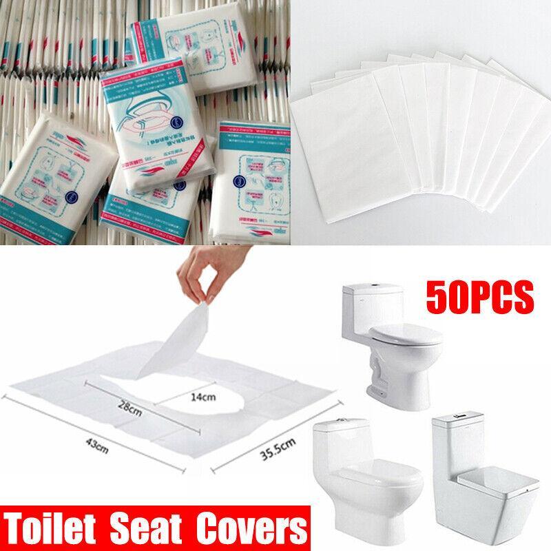 50Pcs Toilet Seat Paper Covers Disposable Sanitary Travel Biodegradable Hygienic