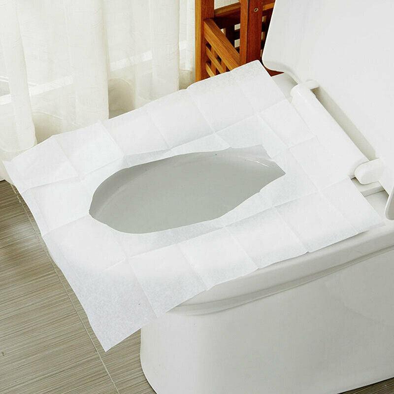 50Pcs Toilet Seat Paper Covers Disposable Sanitary Travel Biodegradable Hygienic
