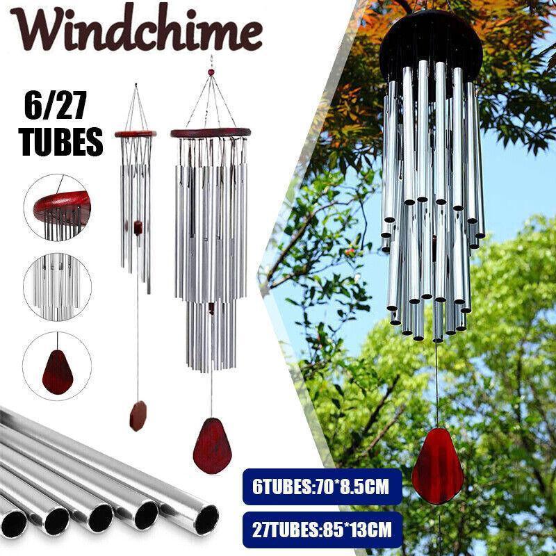 Outdoor Garden Wind Chimes Large Deep Tone Windchime Chapel Bell Home Decor - 6 Tubes