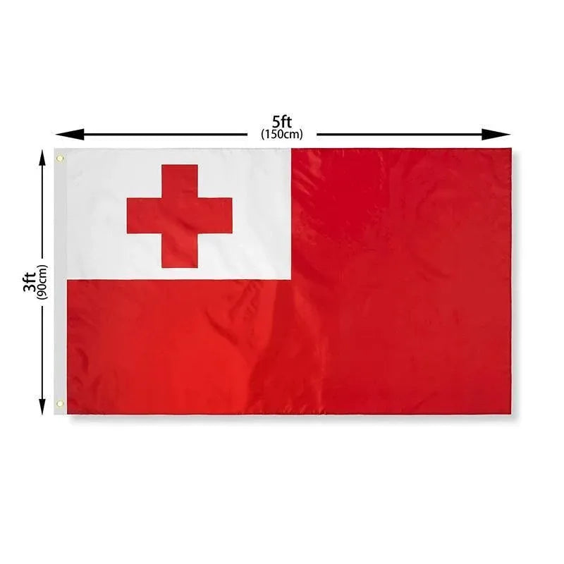 Tonga National Flag 90x150cm Outdoor Polyester Banner with Eyelets