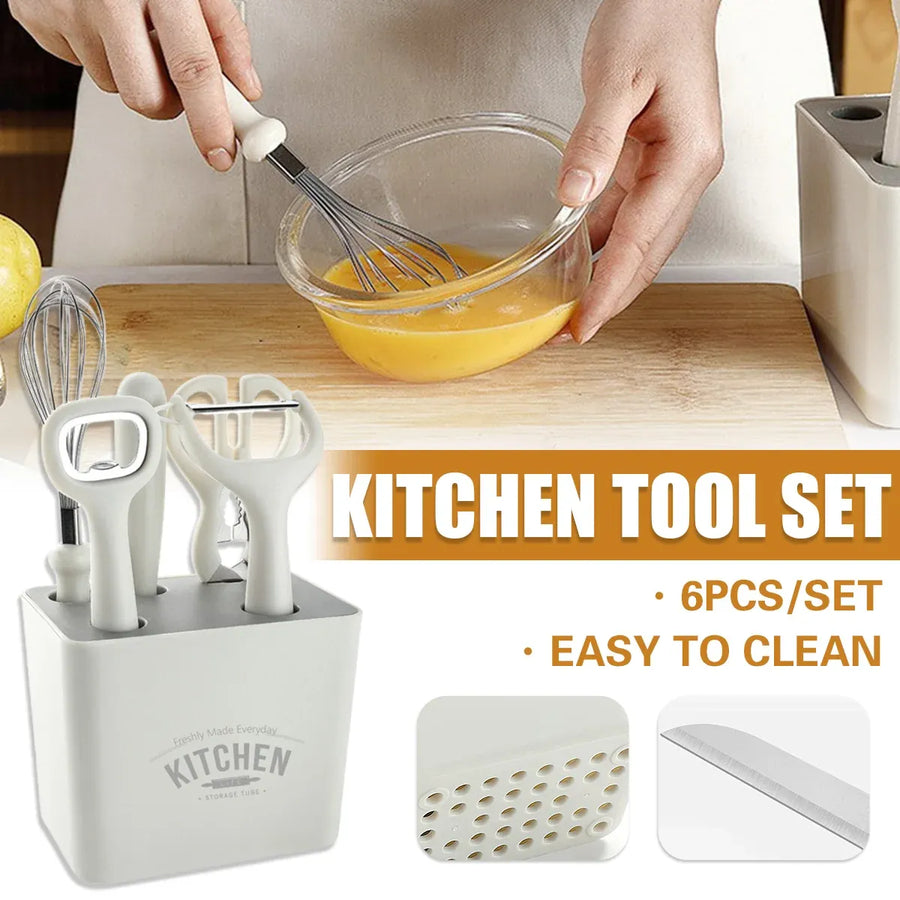 6PCS Kitchen Tool Set Stainless Steel Durable Safe for Home Kitchen Cooking