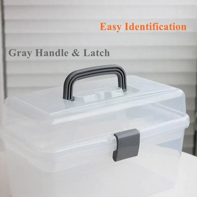 Translucent Three Layer Toolbox Multifunctional Folding Storage Box Organizer