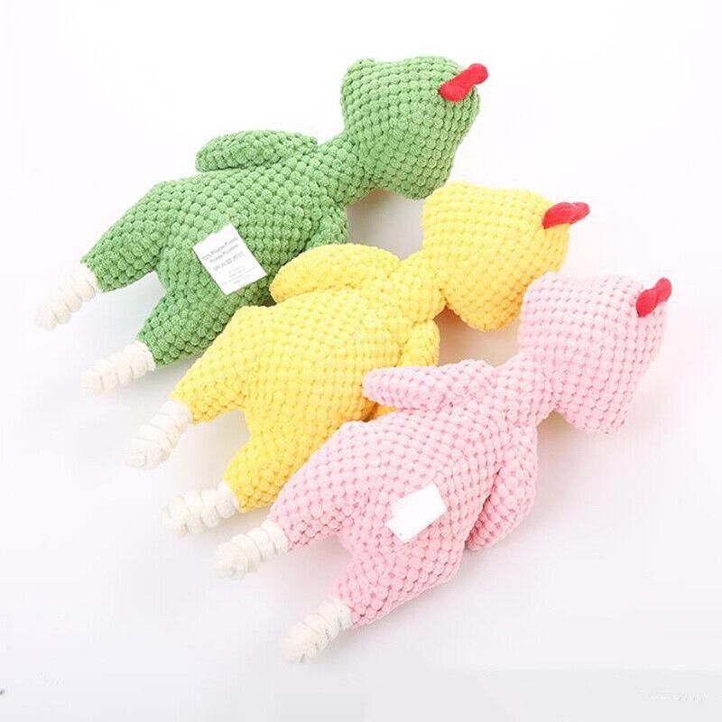 Squeaky Dog Toy Plush Chew Rope Pet Puppy Toys with Squeaker Crinkle for Teething - Dark Goose