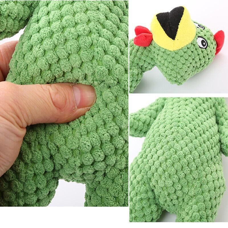 Squeaky Dog Toy Plush Chew Rope Pet Puppy Toys with Squeaker Crinkle for Teething - Dark Goose