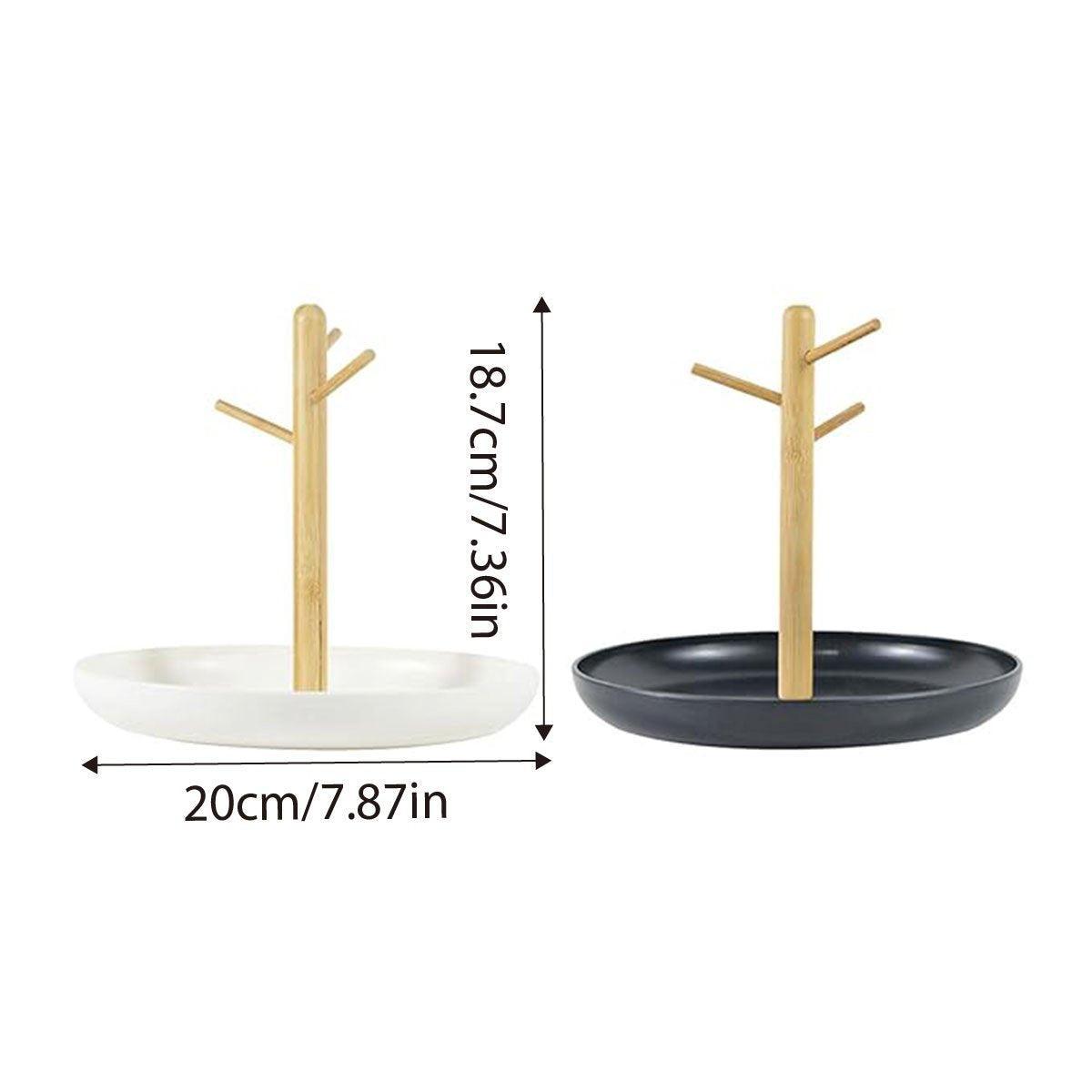 Branch Tray Desktop Storage Organizer Key Holder Rack for Living Room Entryway - White