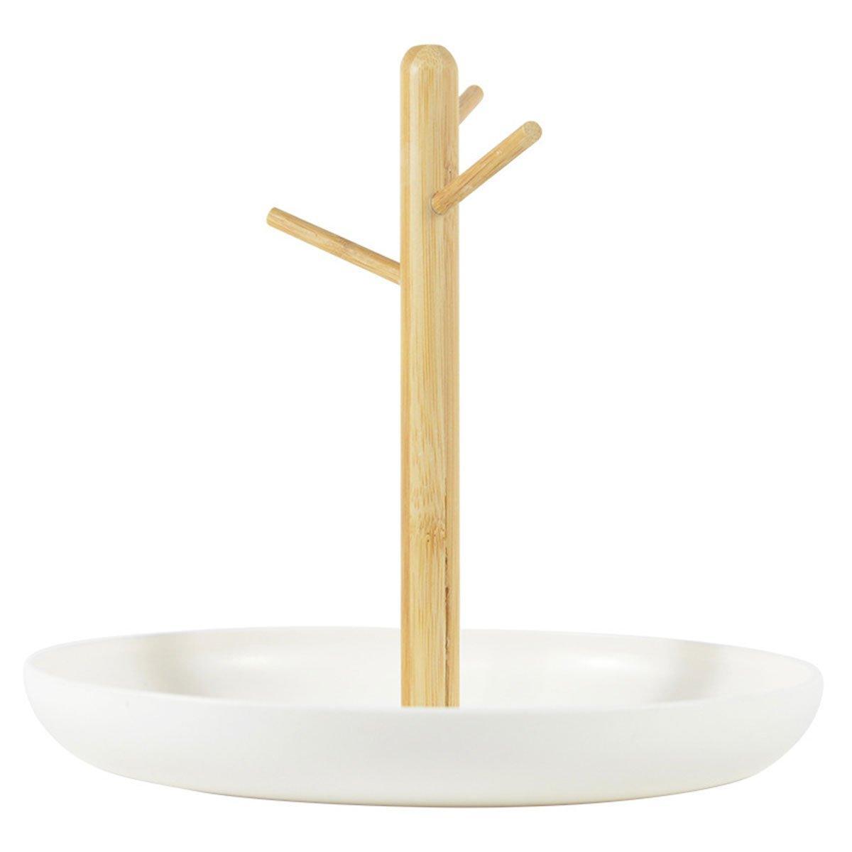 Branch Tray Desktop Storage Organizer Key Holder Rack for Living Room Entryway - White