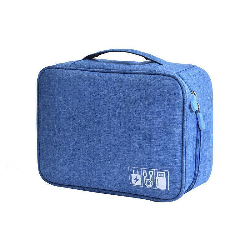 Cable Organizer Bag Charger USB Electronic Accessories Storage Travel Case - Sky Blue