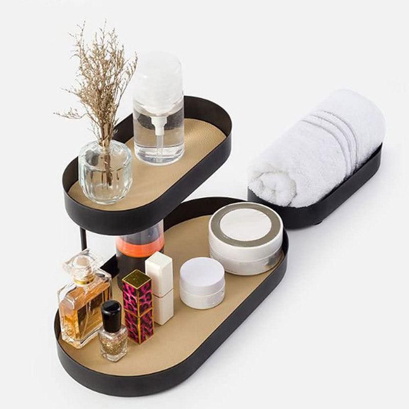 Double Tier Modern Household Tray Organizer Storage for Kitchen Bathroom Desk
