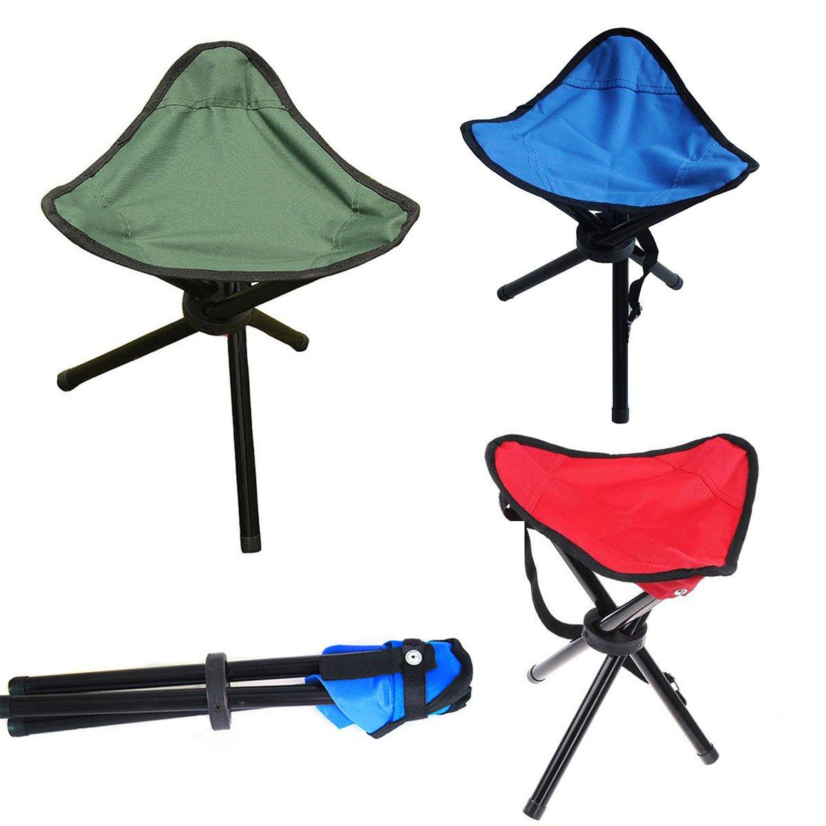 Folding Portable Beach Chair Fishing Stool Outdoor Lightweight Camping Chair - Blue
