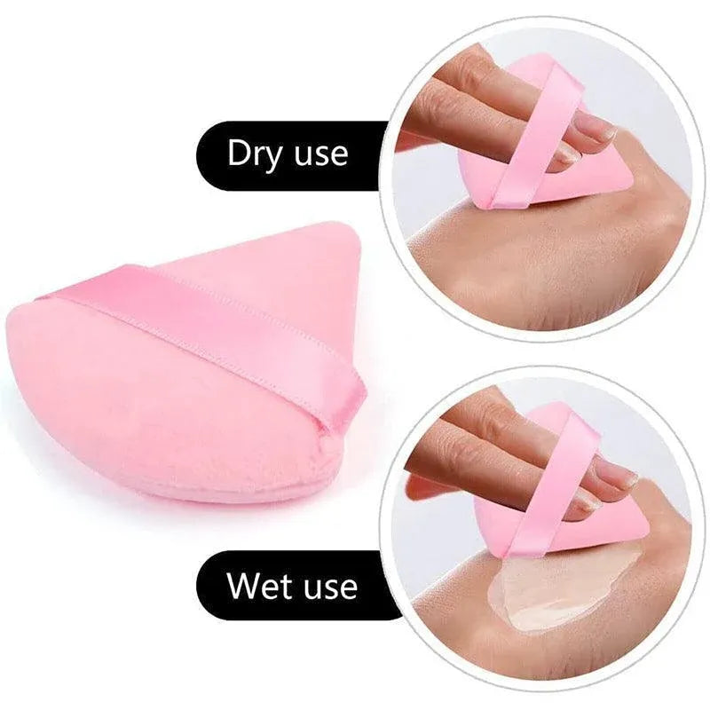 1/10X Triangle Cosmetic Puff Mini Cotton Makeup Sponge Powder Tool - Nude