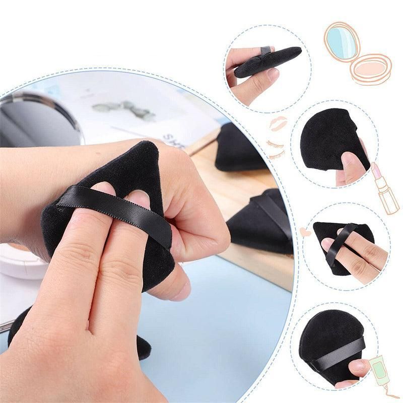 1/10X Triangle Cosmetic Puff Mini Cotton Makeup Sponge Powder Tool - Pink