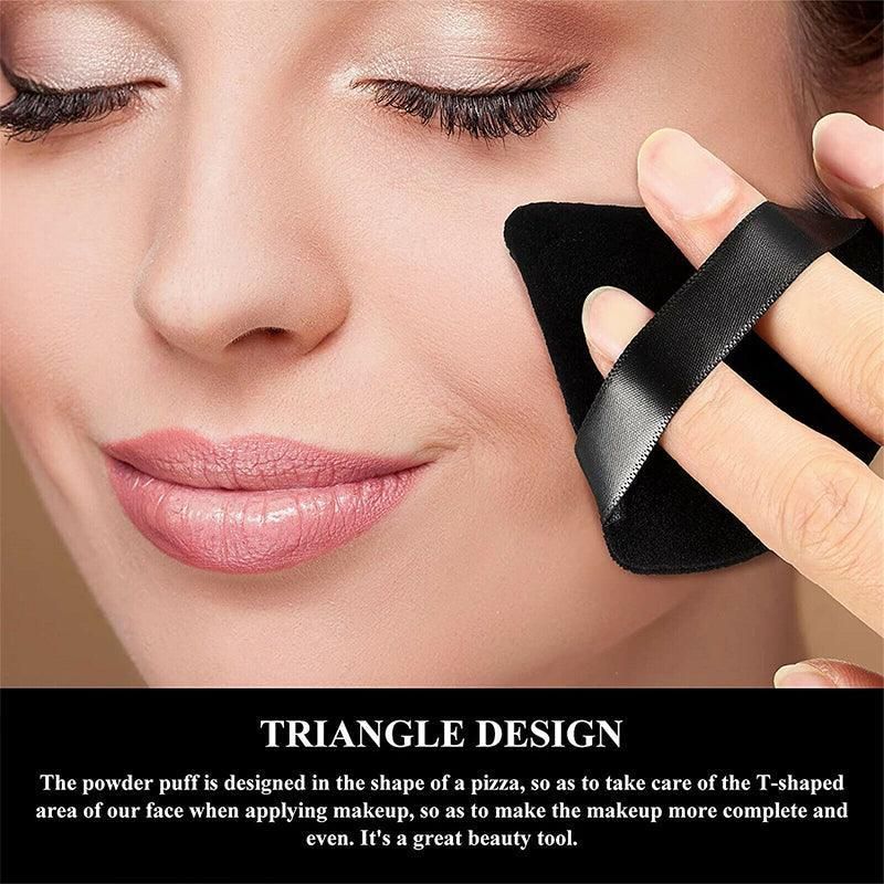 1/10X Triangle Cosmetic Puff Mini Cotton Makeup Sponge Powder Tool - Pink