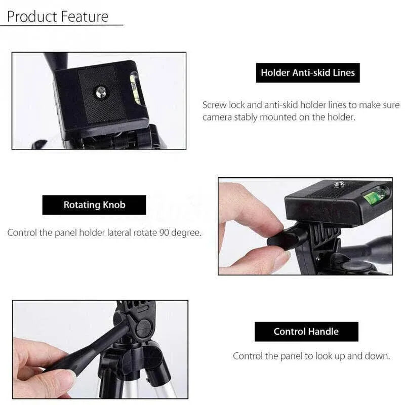 Tripod Stand with Phone Holder for Camera iPhone DSLR Travel Photography