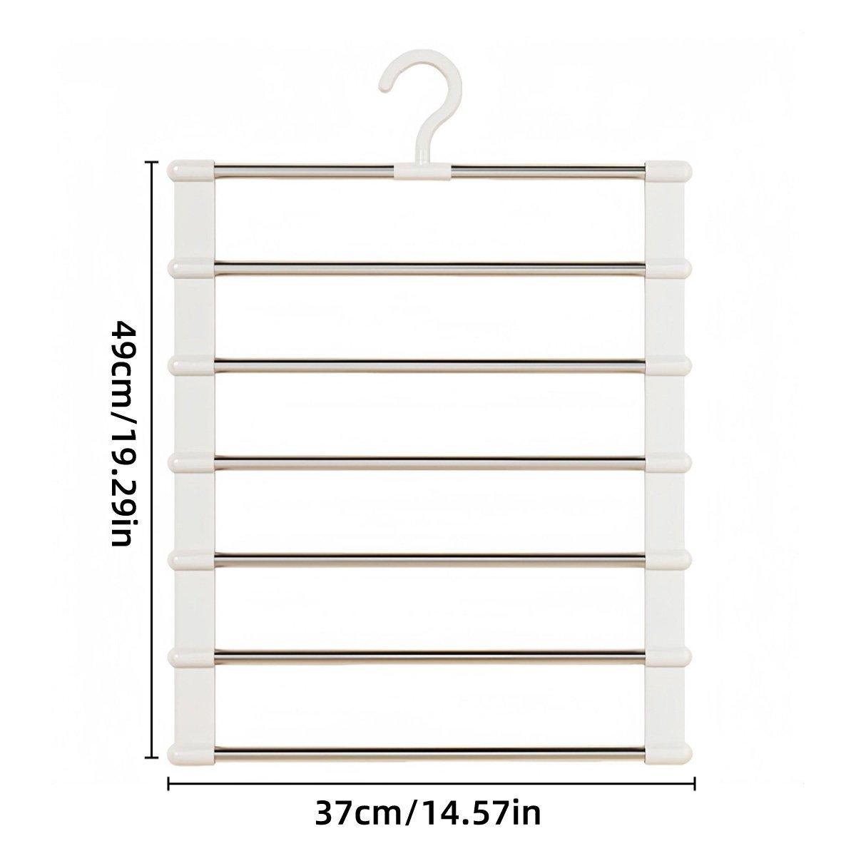 2pcs Multifunctional Folding Trouser Rack Multi Layer Storage Hanging Clothes