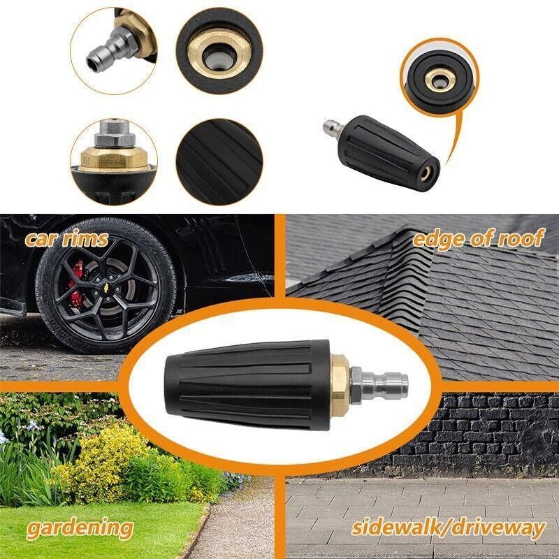 4000Psi Turbo Nozzle For Pressure Washer Rotating Nozzle And 5 Tips 1/4inch