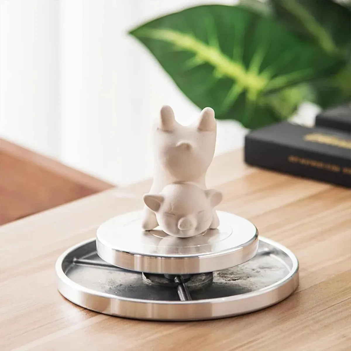 Ceramic Manual Turntable Aluminium Alloy Revolving Stand Double-Sided