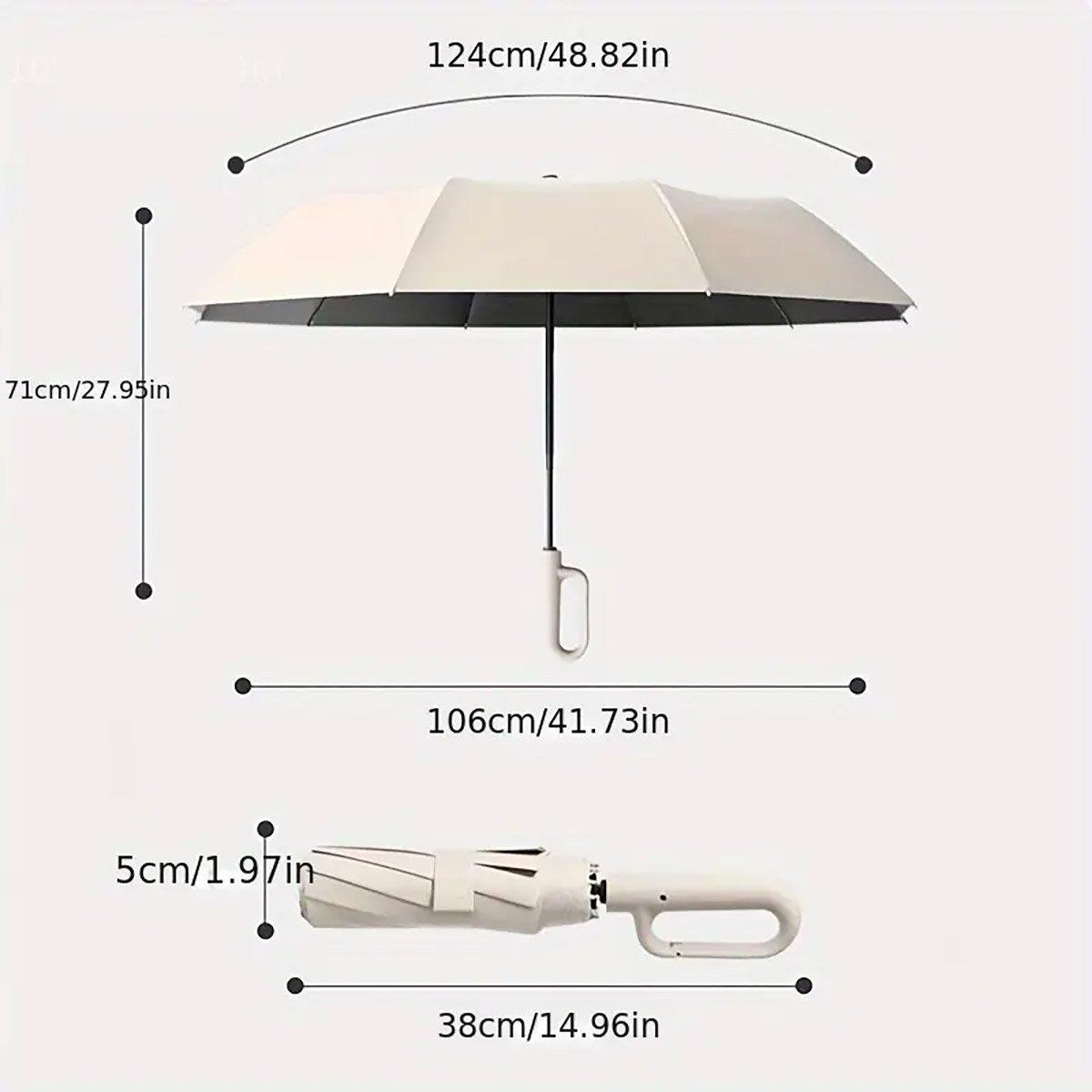 Automatic Folding UV Protection Umbrella Unisex Dual Purpose Rain Sun Umbrella - Blue