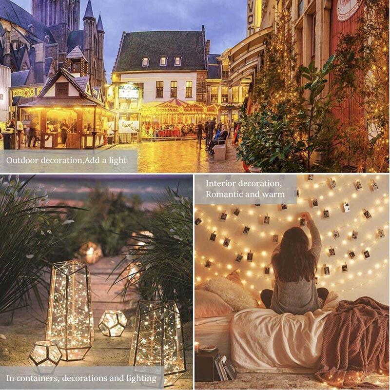 5M 10M 20M Usb Powered Copper Wire String Fairy Lights Xmas Wedding Party Home - Pure White(10m 100lights)