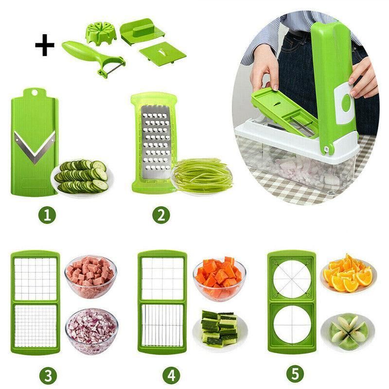 12 In 1 Food Slicer Dicer Nicer Container Chopper Peeler Vegetable Fruit Cutter