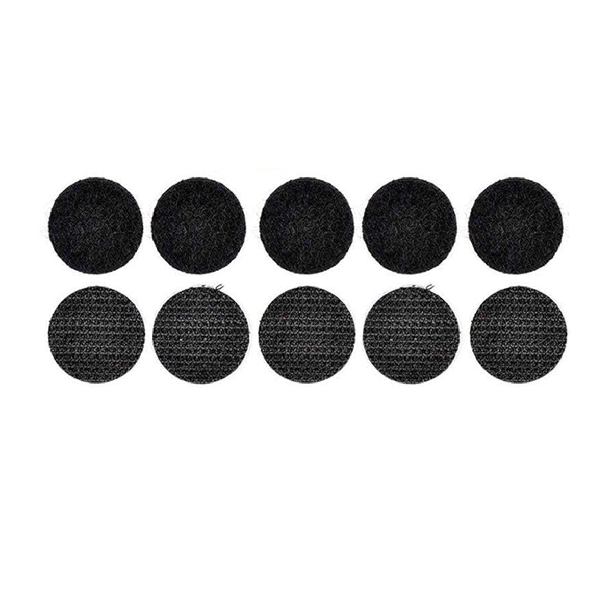 Strong Sticky Round Self Adhesive Dots DIY Bond Tape No Mark Fasteners - Black 30Pairs - 15mm