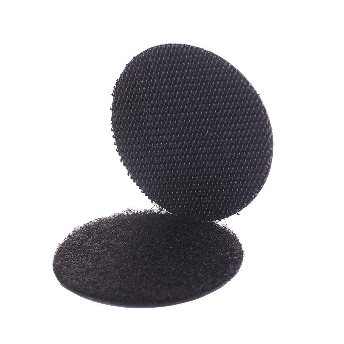 Strong Sticky Round Self Adhesive Dots DIY Bond Tape No Mark Fasteners - Black 4 Pairs - 50mm