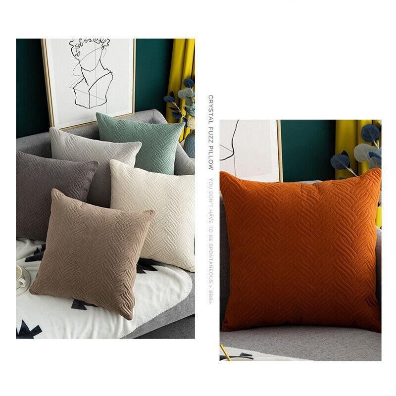 1PC Luxurious Modern Velvet Cushion Cover Soft Square Decorative Pillowcase Au - Dark Blue