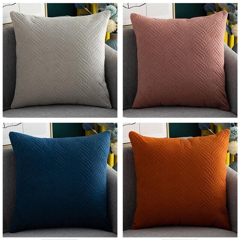 1PC Luxurious Modern Velvet Cushion Cover Soft Square Decorative Pillowcase Au - Dark Blue