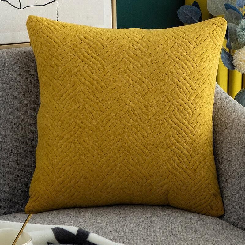 1PC Luxurious Modern Velvet Cushion Cover Soft Square Decorative Pillowcase Au - Dark Blue