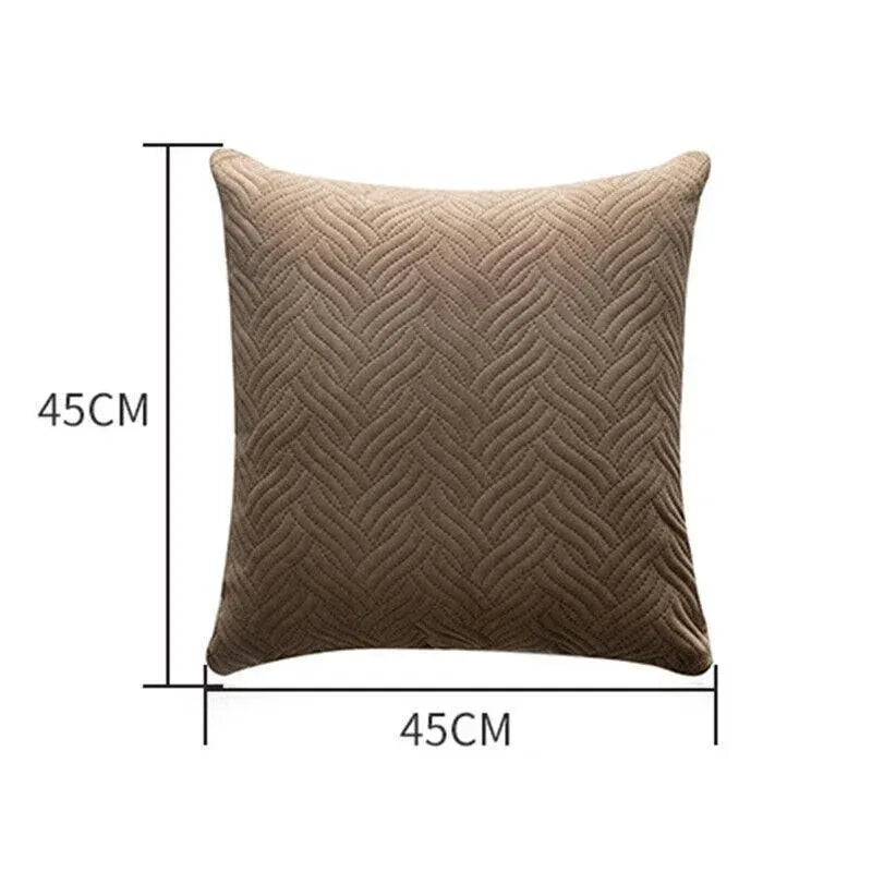 1PC Luxurious Modern Velvet Cushion Cover Soft Square Decorative Pillowcase Au - Brown