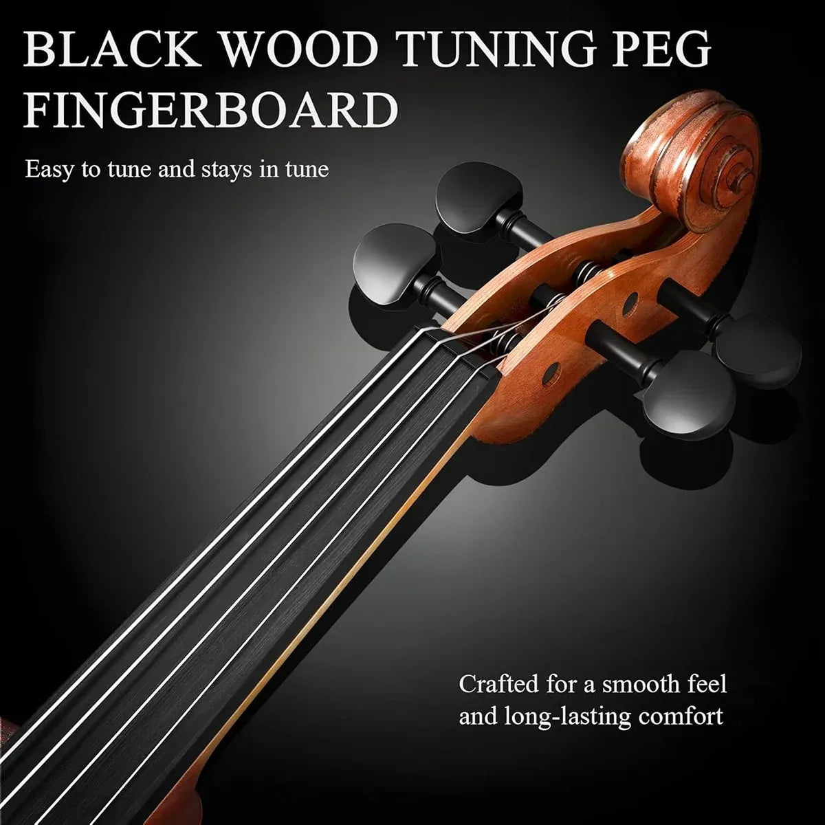Beginner Violin 4/4 Set Durable Linden Wood for Kids Adults Learning