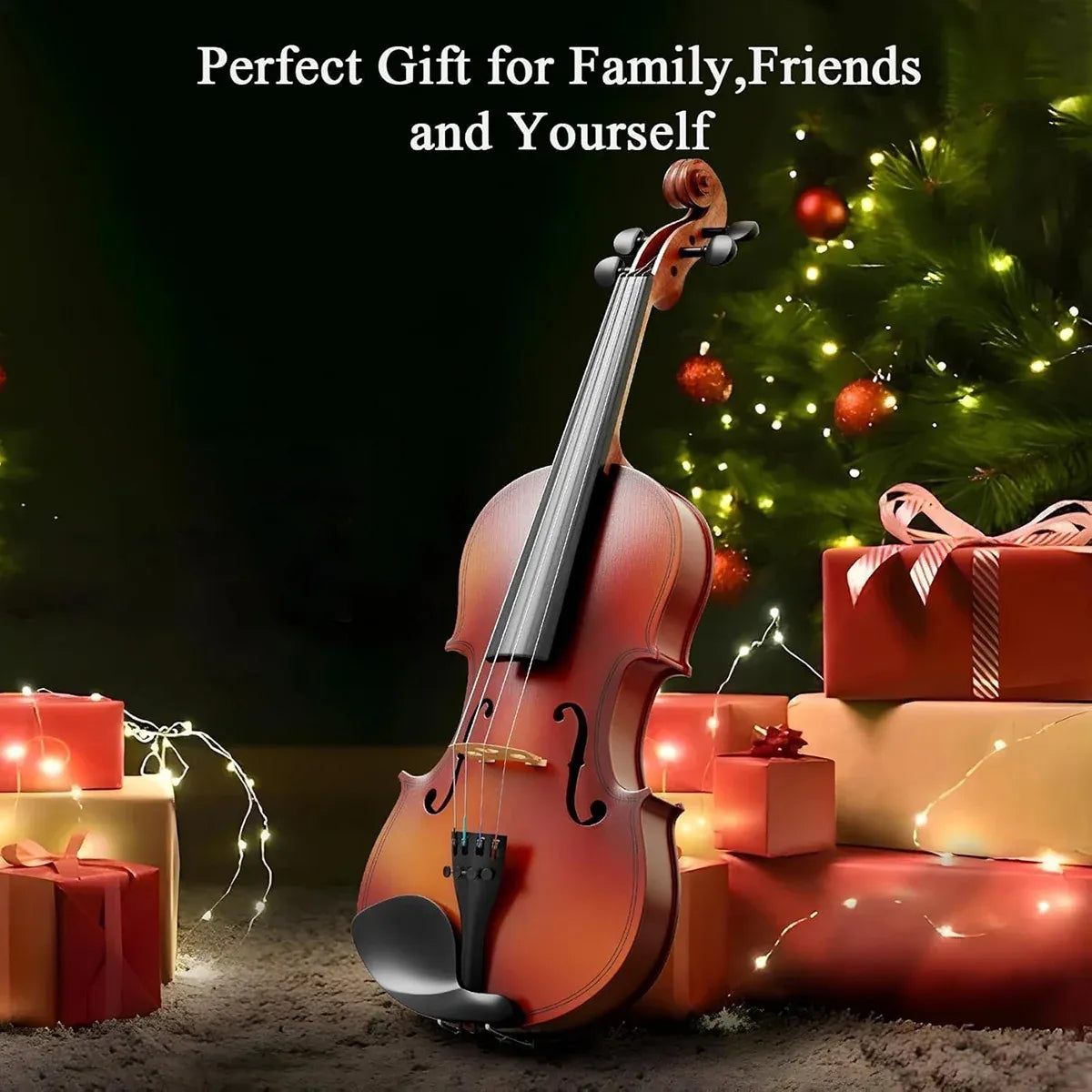 Beginner Violin 4/4 Set Durable Linden Wood for Kids Adults Learning