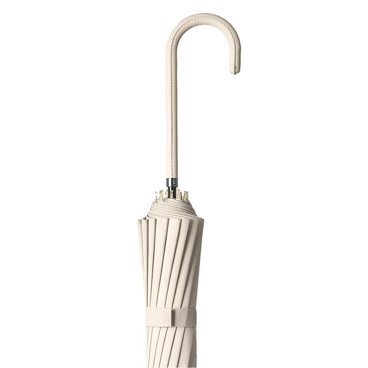 Large 16 Bone Automatic Umbrella Unisex Long Handle Dual Use Rain Sun Umbrella - White