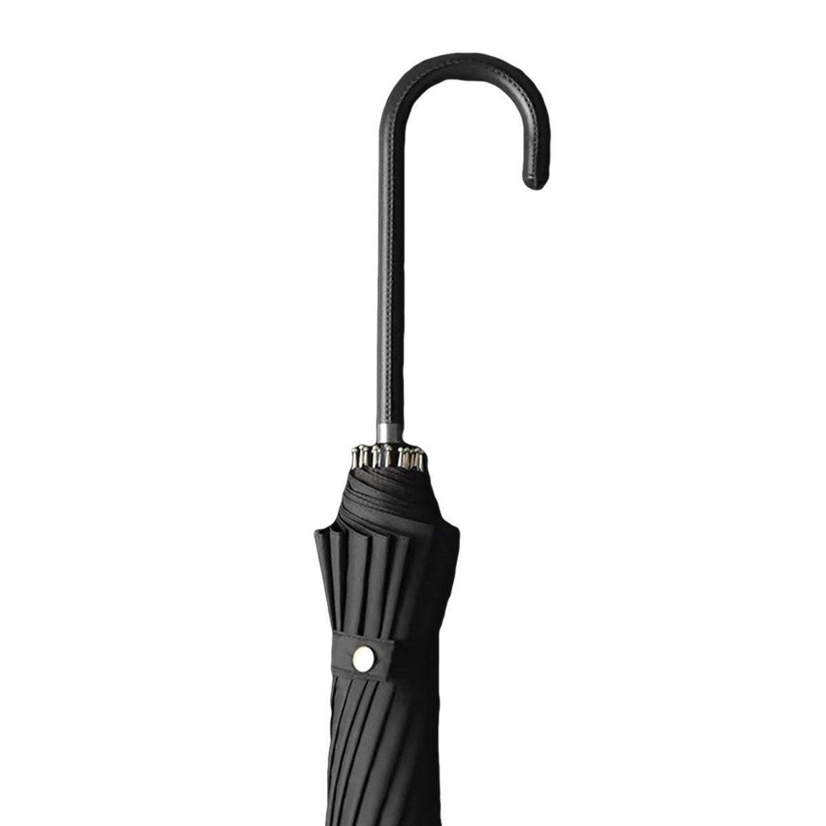 Large 16 Bone Automatic Umbrella Unisex Long Handle Dual Use Rain Sun Umbrella - White