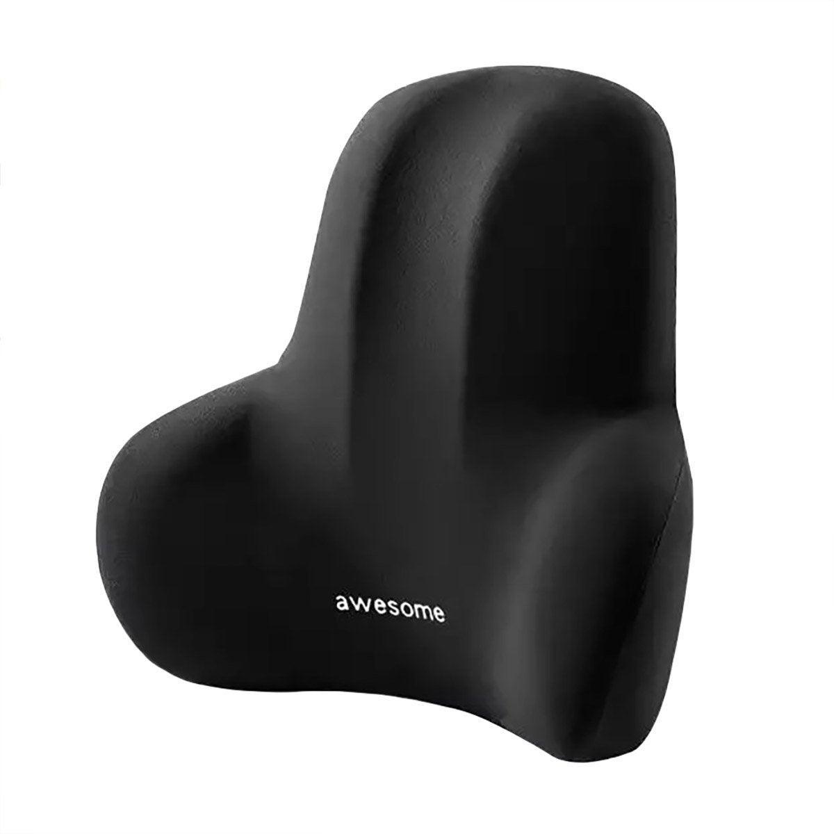 Office Chair Back Support Lumbar Cushion Seat Memory Foam Lumbar Pillow Comfort - Black
